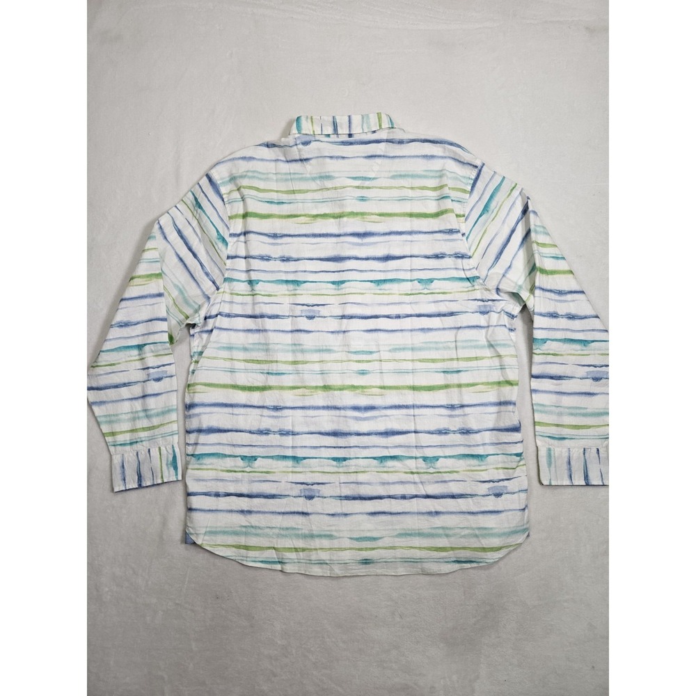 Tommy Bahama Men's XXLT‎ Linen Barbados Breeze Stripe Long Sleeve Shirt Tall - Picture 6 of 9
